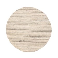 6' x 6' Beige Hand Loomed Organic Wool Modern Round Oriental Rug R58354
