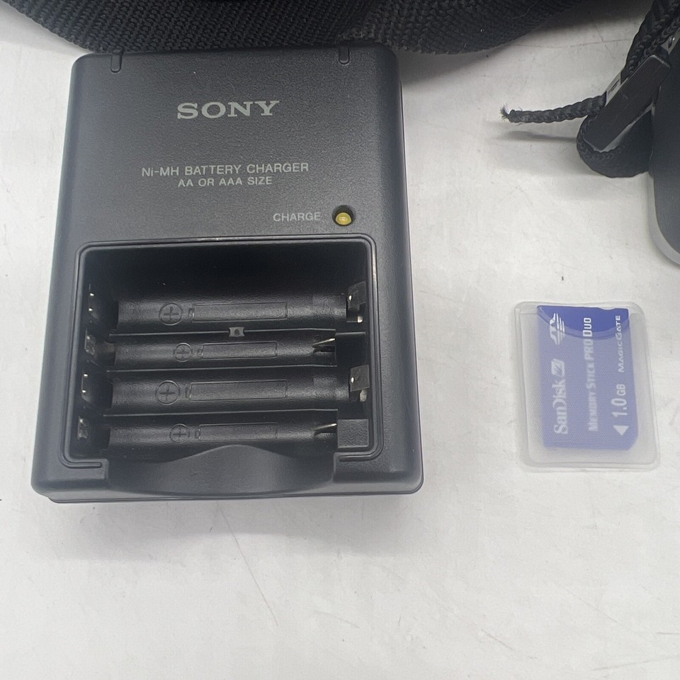 Sony CyberShot DSCH1 5.1MP Digital Camera 12x Zoom Bundle W Memory