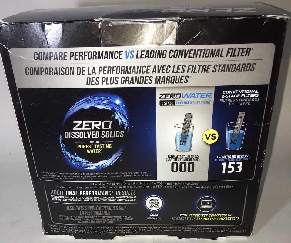 Zero Water Filter Replacement Cartridges 5 Stage NEW 2Pack FAST