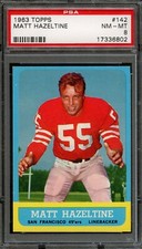 FB - 1963 Topps - #142 - Matt Hazeltine - PSA 8 - NM-MT