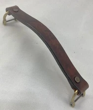 Antique Drk Brown Leather Replacement Handle Luggage Briefcase Instrument Case