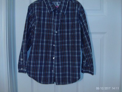 Boys Multi Colored Plaid Button front shirt Size S By VIP Access