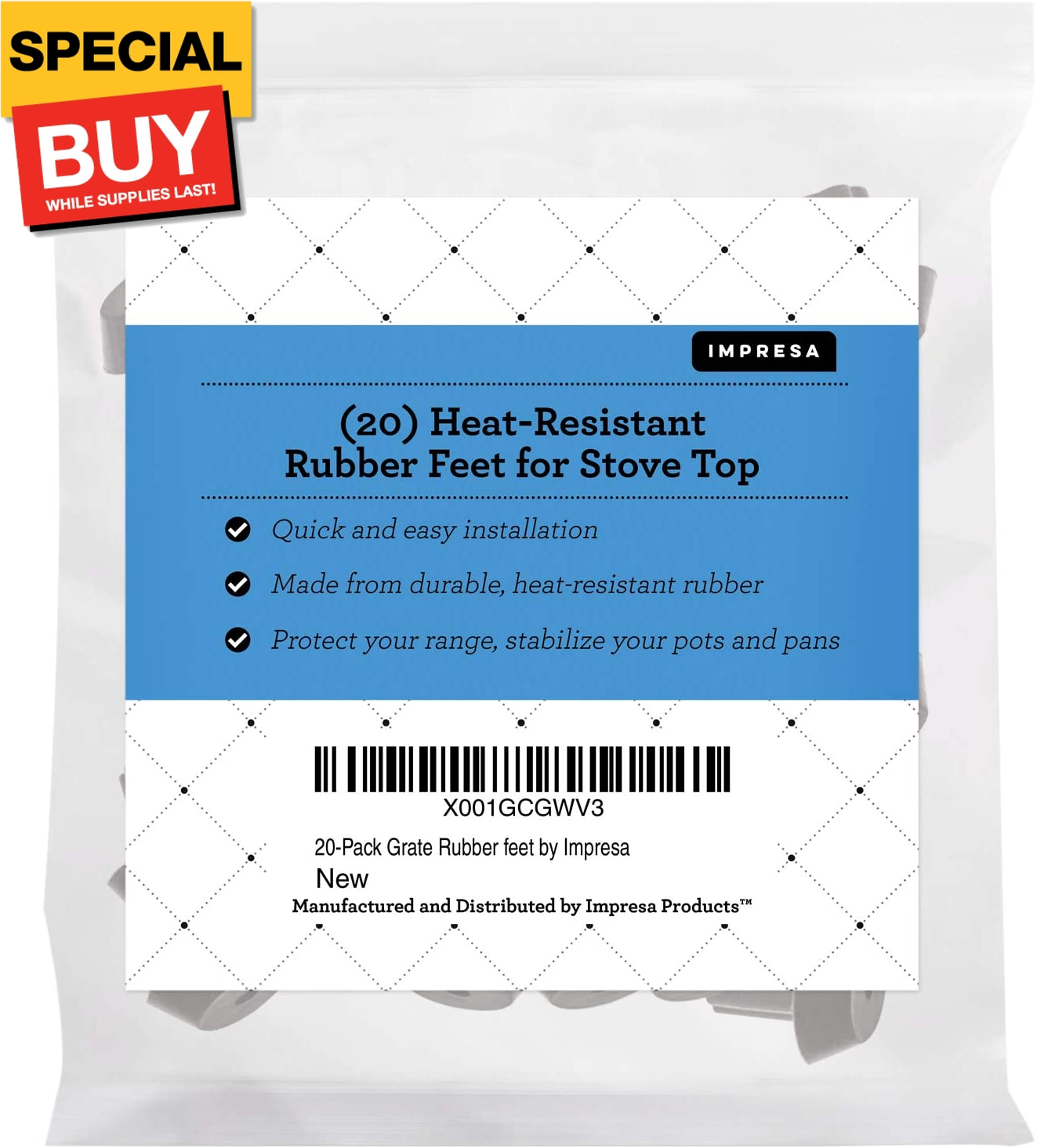 Stove Gas Range Grate Rubber Feet Bumper for Frigidaire Gallery Kit