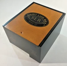 Saint Luis Rey Serie G No.6 Wood Cigar Box – Black/Brown, Slide-Top Display