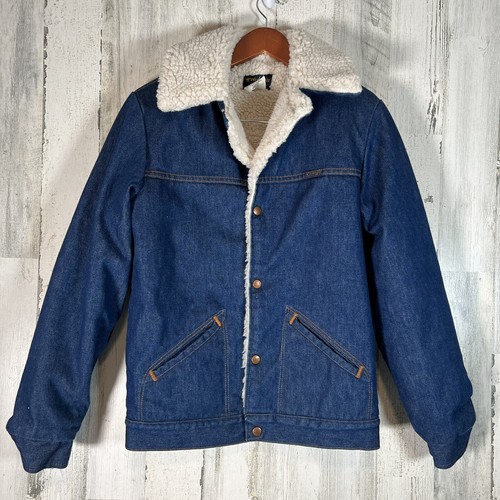 Sherpa Lined Denim Jacket Coat Size 
