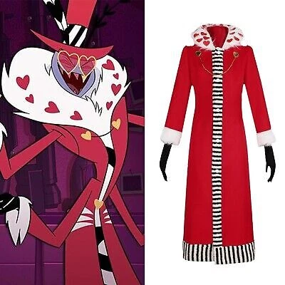 Costume Hazbin Hotel Valentino Cosplay Joel Perez cappello frangivento abito cappotto lungo