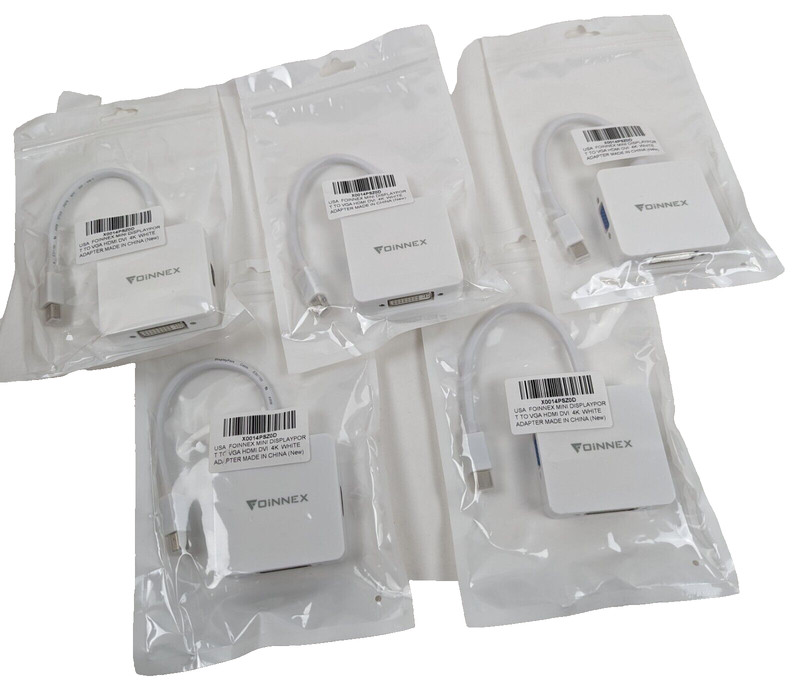 5 FOINNEX MD-VHD10 3in1 Mini DisplayPort/Thunderbolt to VGA HDMI DVI 4K Adapter