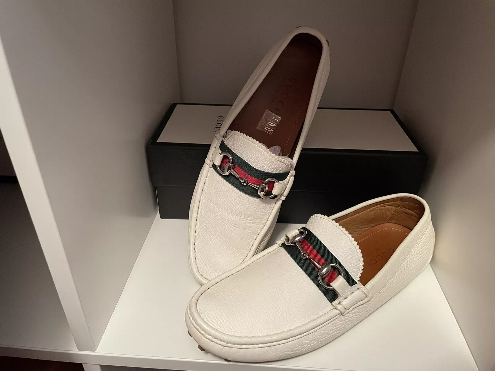 Gucci Web sangle de conduite chaussures hommes 8,5