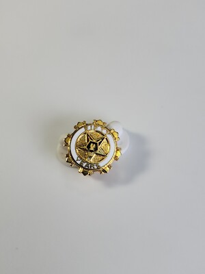 Eastern Star 50 Year Pin Sun Burst & White Ring