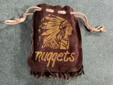 Toy Old Empty Leather Suede Nuggets Bag Indian Chief Stamped