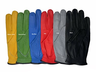 Mens All Cabretta Colored Leather Golf Gloves (Left Hand)