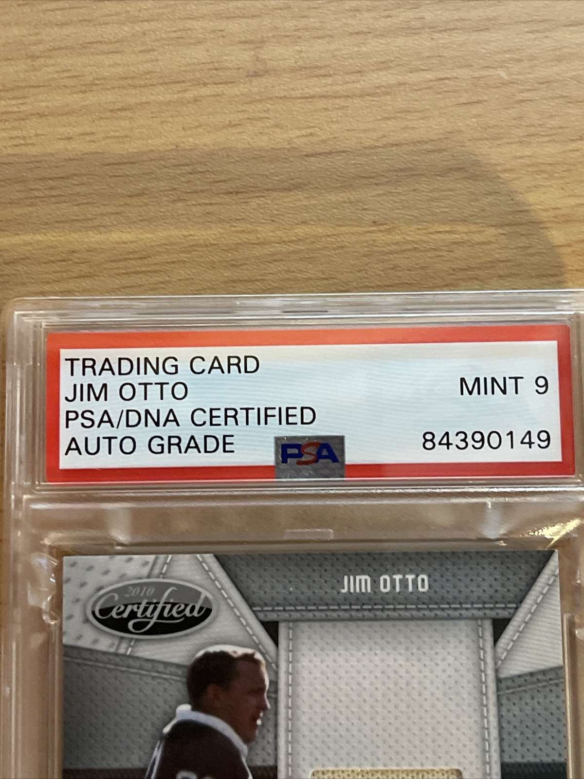 JIM OTTO SIGNED PANINI GAME WORN PATCH CARD NFL100 MRRAIDER 98/250PSA/DNA MINT 9 view 7