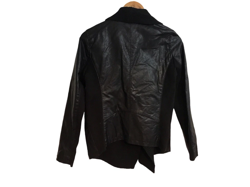 Ci Sono by Cavalini Stylish Women’s (S) Vegan Leather Moto Jacket Black - Image 3 of 4