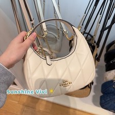 NWT COACH Carmen Mini Crossbody Bag Quilted Brush CY710 Gold/Chalk