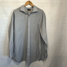 SHAQUILLE O  NEAL Shirt Mens size XLG Big Fit Grey Long Sleeves Collared 18 1/2