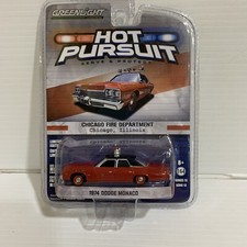 Greenlight 1974 DODGE MONACO CHICAGO FIRE DEPT Hot Pursuit 1:64