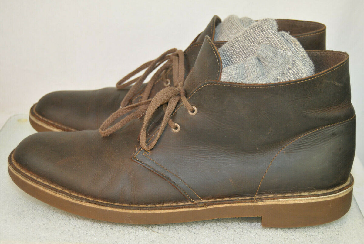 Clarks Chukka Waxed Leather Desert Boot Made India US 12M Clarks Chukka Waxed Leather Desert Boot Made India US 12M