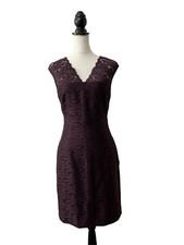 Reiss Lace Pencil Dress Purple UK 10 Bodycon Party Cocktail Womens Elegant