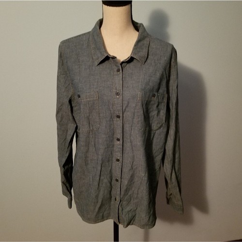 St. John's Bay Gorpcore Utility Denim Casual Button Down Shirt XL eBay