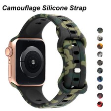 For Apple Watch Band Ultra 49mm 9 8 SE 7 6 5 Silicone Strap Camouflage Bracelet