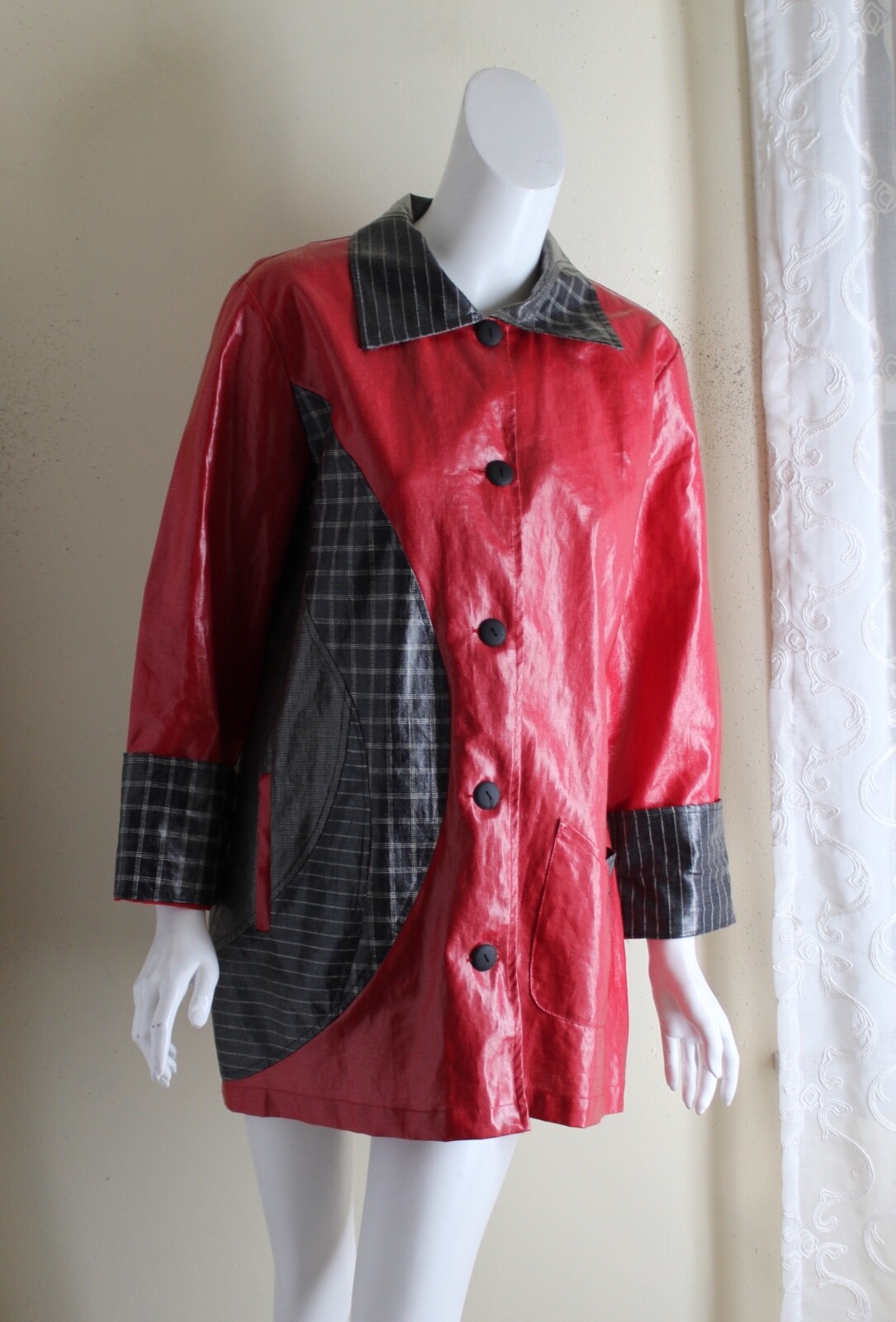 Canvasbacks Sz S RAIN Coated Patchwork Fiber Art … - image 3