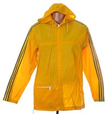 ADIDAS VINTAGE 1980'S YELLOW FOOTBALL RAIN JACKET JERSEY ADIDAS SIZE S/M ADULT