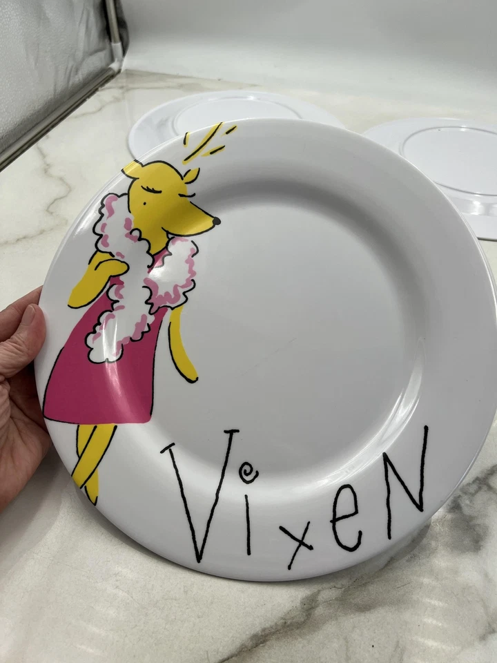 Juego de platos de reno Pottery Barn Kids Rudolph Vixen bailarín relámpagos decoración de Navidad Foto 4 de 4