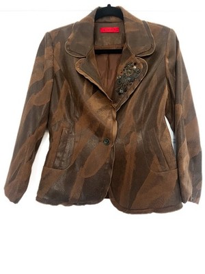 Vivida Brown Embellished Jacket Size 38