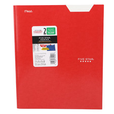 Five Star Pocket  Prong Paper Folder Geometric Pattern : 9 in. x 11 in. Red 