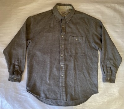 Bugle Boy Flannel Button Down Men's Shirt Large Gray Long Sleeve Casual Plaid T