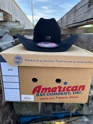 American Hat Company 10X Black Felt Cowboy Hat  4 1/4 Inch Brim Size 7 3/8