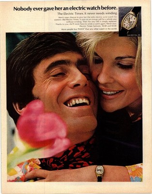Timex Electric Watch Vintage Magazine Print Ad 1960s Full Page Color AD047