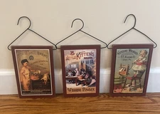 Set Of 3 Wall Hanger Farmhouse Rustic Country Laundry Distressed Decor Plaques