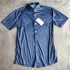 NWT Collars and Co Dress Collar Polo Button Up Shirt Mens M Los Cabos Blue Star
