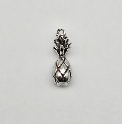 VTG Sterling Silver PINEAPPLE 3D Fruit Hawaii Island Travel Charm Pendant - 5.0g