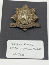 4th Royal Irish Dragoon Guard Cap Badge. Vintage British Army Military Lugs