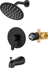 Shower Faucet Set with Tub Spout,Bathtub Faucet Set Complete,Round Rainfall Show