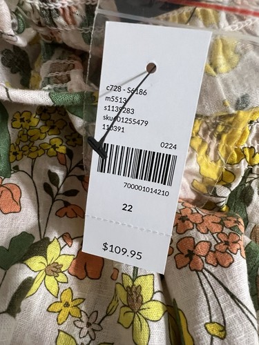 NWT Lane Bryant Floral Linen Blend Jumpsuit Sz 22 Flutter Sleeve Wide Leg $109 - Picture 11 of 11
