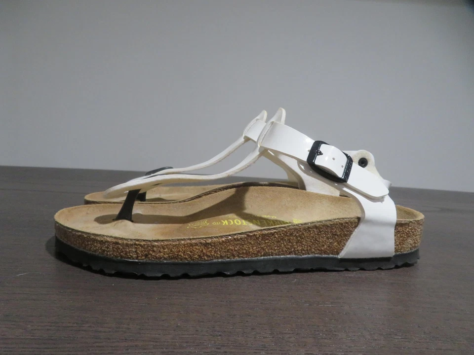 Birkenstock Sandals Shoes Womens Size 8 39 White Kairo Thong Ankle Strap Germany - Image 4 of 4