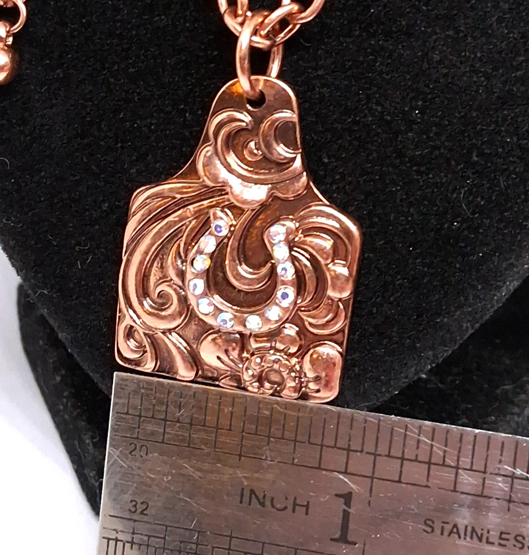 Solid 16 Inch  Copper Double Round Beaded Link Ch… - image 9