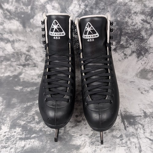 Jackson Finesse 452 Black Boot Figure Ice Skates Junior Mens Size 8 Mark i 1
