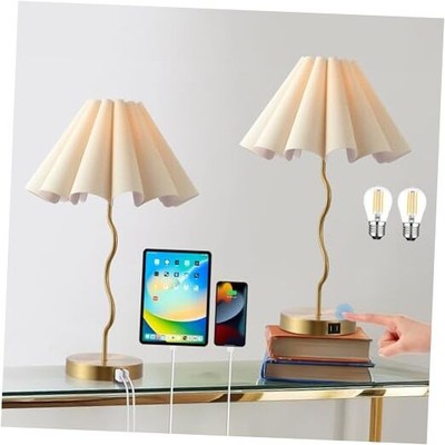 Table Lamps for Bedroom Living Room Gold Lamps Set of 2 Modern Touch Dimmable 