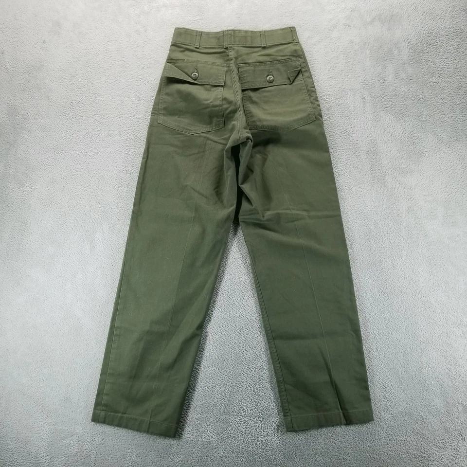 VTG Military Pants Mens 28x31 Green Army Field Trousers Durable Press 80s - Image 2 of 4
