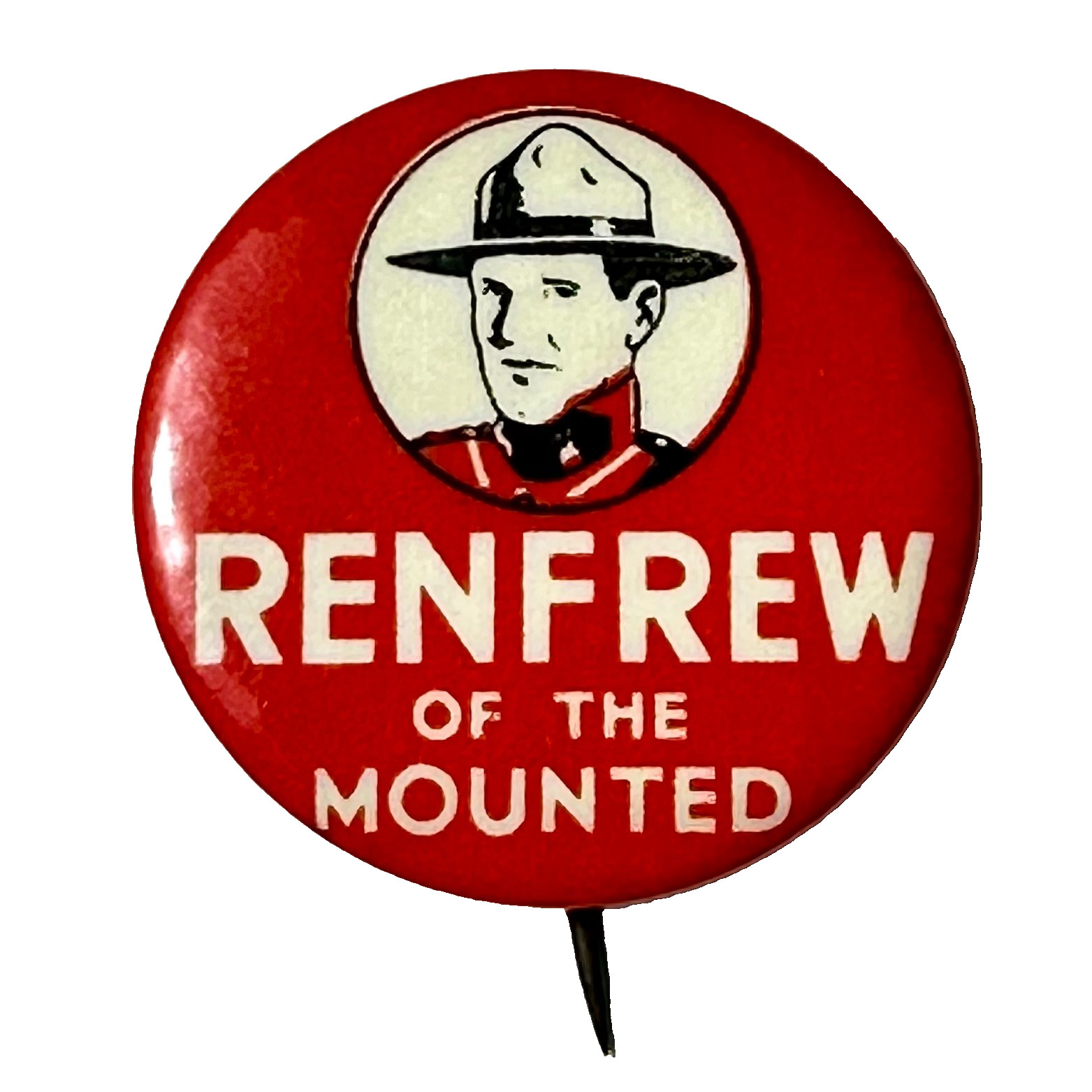 1930s Renfrew of the Mounted Radio Program Premium 1.25" Celluloid Pinback
