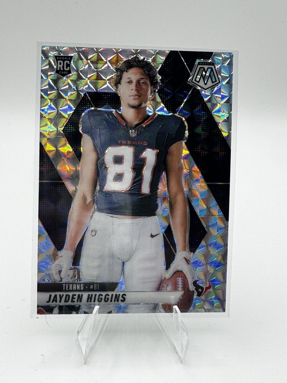 Jayden Higgins Rookie RC Variation Silver Mosaic 2025 #286 Houston Texans