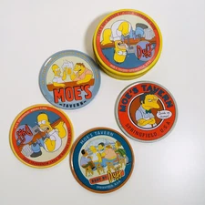 Vintage The Simpsons Coasters In Tin Item #4782 Moe’s Tavern Duff Set Of 4