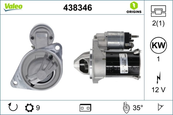 Anlasser Starter Valeo Origins - NEW O.E. Technologie 438346 12V FüR Ford Fiesta-image