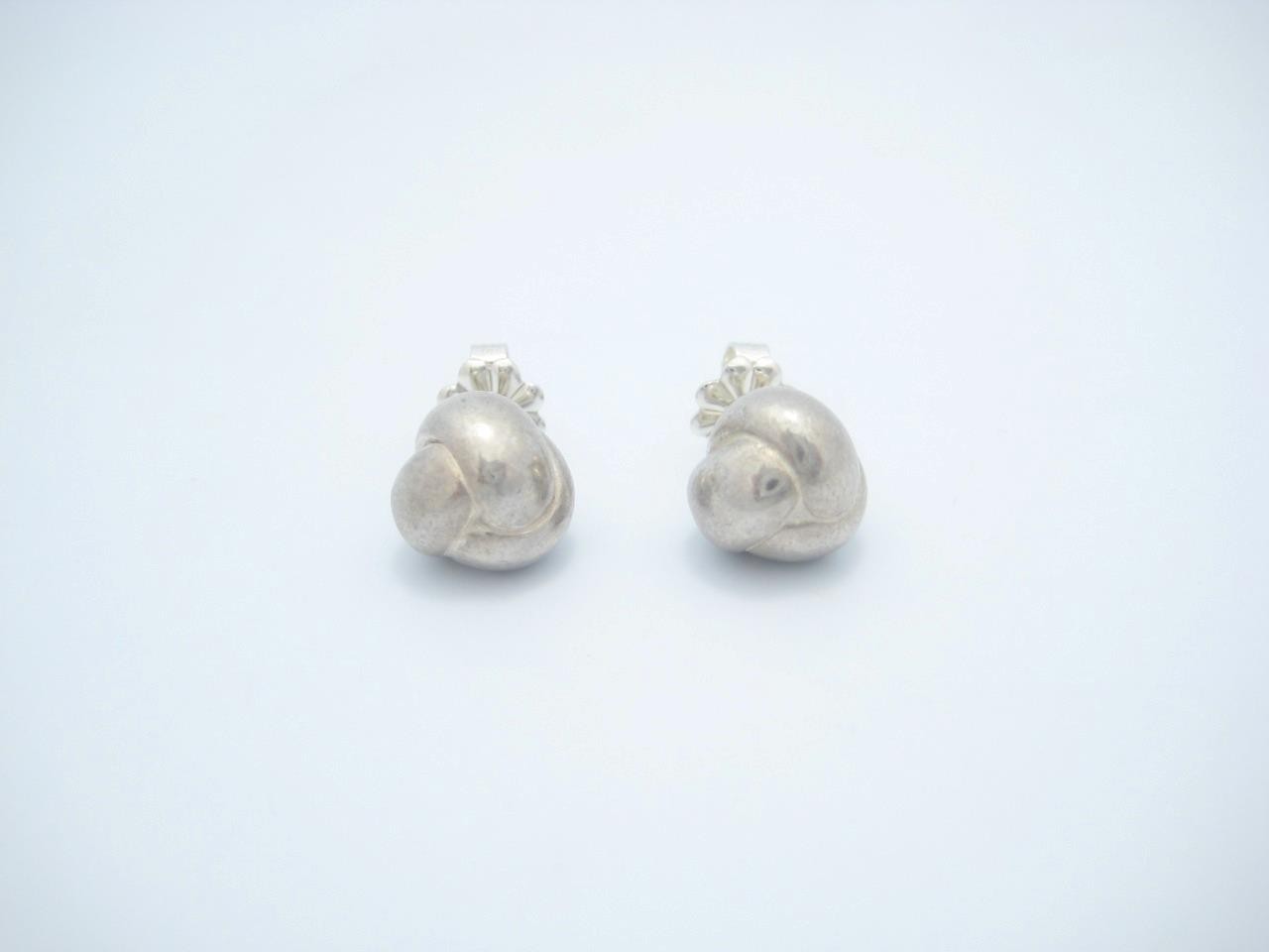 Tiffany & Co. Sterling Silver Love Knot Ball Stud Earrings - Pouch