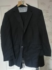 Jeff Banks Men's 2-Piece Suit Blue Wool Blend, Size 40l/34l, RMF-FPL16
