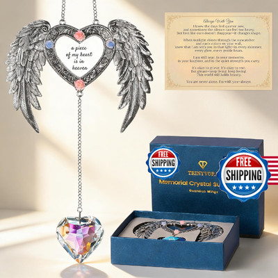 Sun Catcher Memorial Gifts A Piece of My Heart is in Heaven,Heavenly Wings Sympa